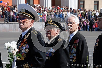PETROZAVODSK, RUSSIA ï¿½ MAY 9: Soviet World War II veterans on Vi Editorial Stock Photo