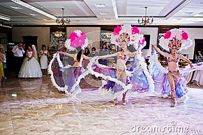 Petryky, Ukraine - May 14, 2016: Dance show ballet in wedding pa Editorial Stock Photo