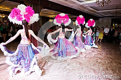 Petryky, Ukraine - May 14, 2016: Dance show ballet in wedding pa Editorial Stock Photo