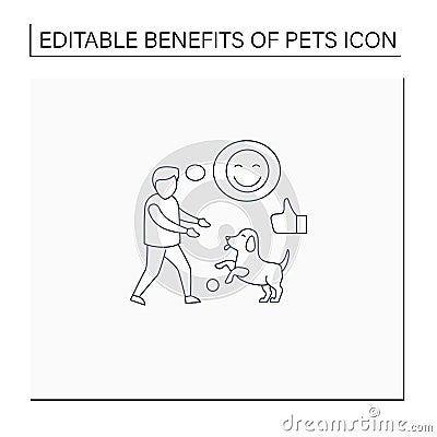 Pets benefits line icon Vector Illustration