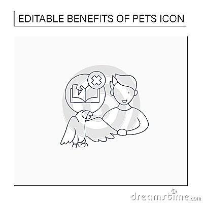 Pets benefits line icon Vector Illustration