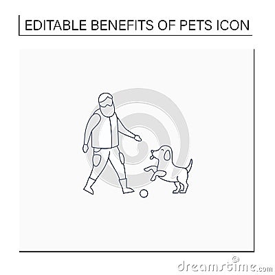 Pets benefits line icon Vector Illustration