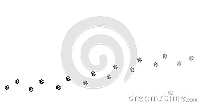 Dog Paw print Pet footsteps clipart Vector Illustration