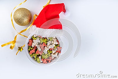 Pets holiday shopping and gifts background Stock Photo