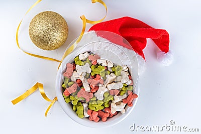 Pets holiday shopping and gifts background Stock Photo