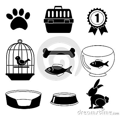 Pets icons Vector Illustration