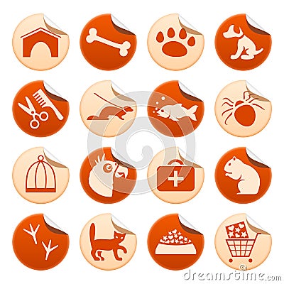 Pets stickers Vector Illustration