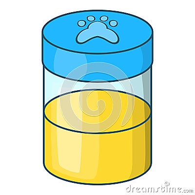 Pets urine sample icon, cartoon style Vector Illustration