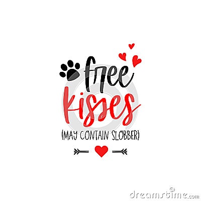 Pets valentines day text Dog puppy typography Stock Photo