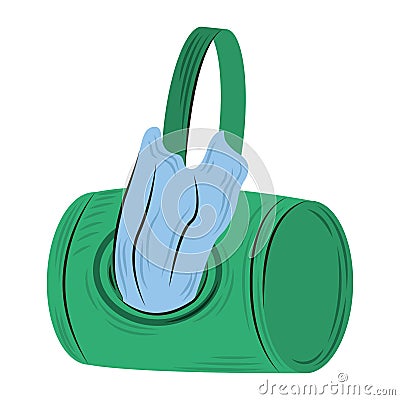 pets bag bone shaped bag image flat style Vector Illustration