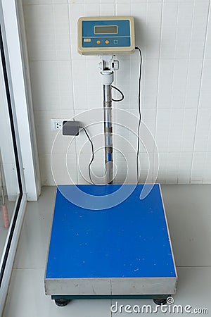 Pets weight scale equipment Stock Photo