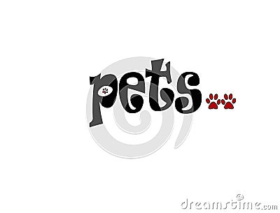Pets word with pets print Stock Photo