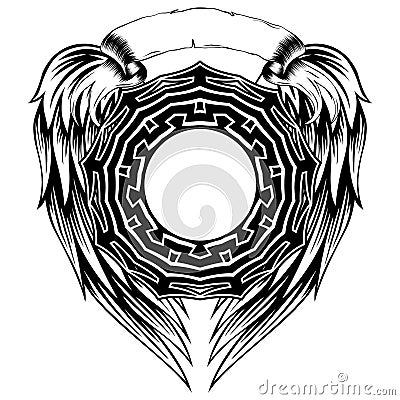 Pettern_frame_wings Vector Illustration