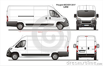 Peugeot Boxer Cargo Delivery Van 2017 L4H2 Blueprint Editorial Stock Photo