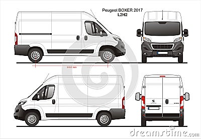 Peugeot Boxer Cargo Delivery Van 2017 L2H2 Blueprint Editorial Stock Photo
