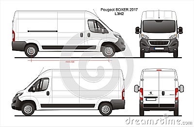 Peugeot Boxer Cargo Delivery Van 2017 L3H2 Blueprint Editorial Stock Photo