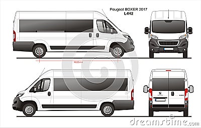 Peugeot Boxer Passenger Van 2017 L4H2 Blueprint Editorial Stock Photo