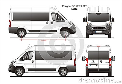 Peugeot Boxer Passenger Van 2017 L2H2 Blueprint Editorial Stock Photo