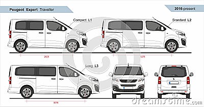 Peugeot Expert Traveller Van L1, L2, L3 2016-present Editorial Stock Photo