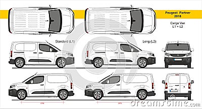 Peugeot Partner Cargo Van L1, L2 2018-present Editorial Stock Photo