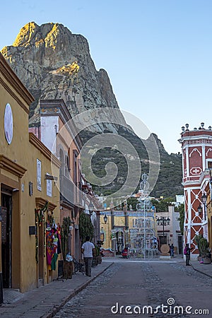 PeÃ±a de Bernal, a rural view in the magic hill famous for having one of the largest monoliths in the world Editorial Stock Photo