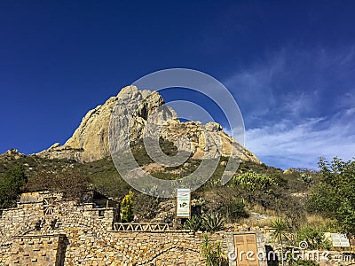 PeÃ±a de Bernal, a rural view in the magic hill famous for having one of the largest monoliths in the world Editorial Stock Photo
