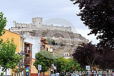 PeÃ±afiel castle in German Gothic style, Spain Editorial Stock Photo