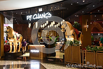 PF Changs restaurant at Mall of the Emirates in Dubai, UAE Editorial Stock Photo