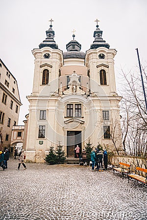 Pfarramt Christkindl Cathloic Church in Steyr Austria near the C Editorial Stock Photo