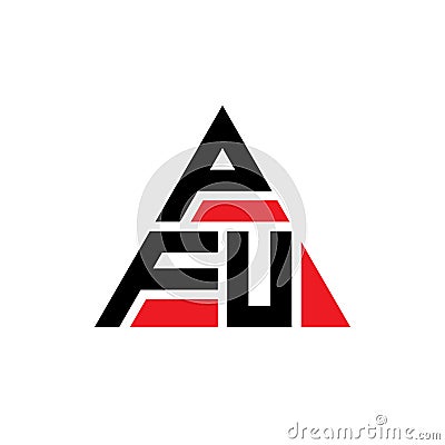 PFU triangle letter logo design with triangle shape. PFU triangle logo design monogram. PFU triangle vector logo template with red Vector Illustration