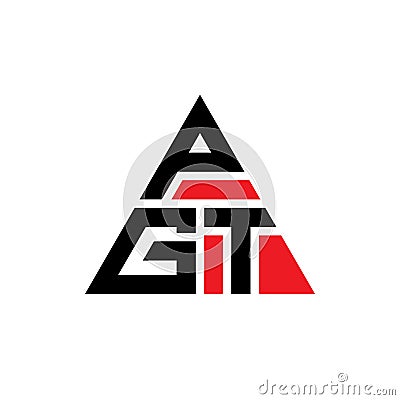 PGT triangle letter logo design with triangle shape. PGT triangle logo design monogram. PGT triangle vector logo template with red Vector Illustration