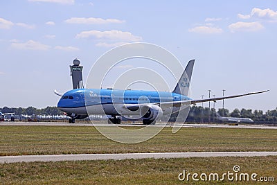 PH-BHO KLM Royal Dutch Airlines Boeing 787-9 Dreamliner departing from Amsterdam Schiphol Airport at Polderbaan Editorial Stock Photo