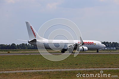 PH-CDE Corendon Dutch Airlines Boeing 737-8KN(WL) landing on Schiphol Amsterdam airport Editorial Stock Photo