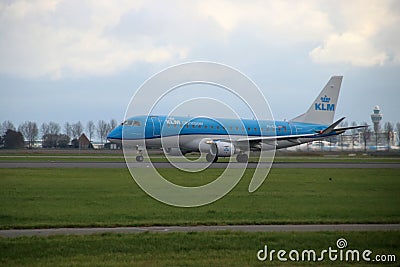 PH-EXL KLM Cityhopper Embraer ERJ-175STD is departing from Polderbaan. Editorial Stock Photo