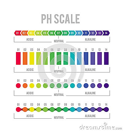 PH meter for measuring acid alkaline balance. Vector infographics in the circle form with pH scale Vector Illustration