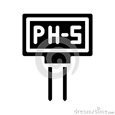 Ph meter measuring equipment glyph icon vector illustration Vector Illustration