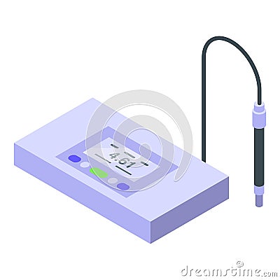 Ph meter tester icon isometric vector. Test value Vector Illustration