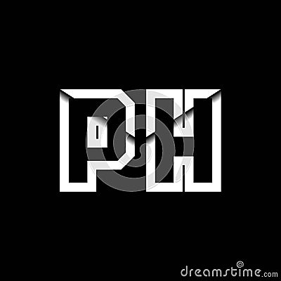 PH Monogram Envelope Shape Style Vector Illustration