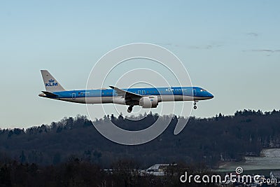 PH-NXM KLM Embraer E195-E2 jet in Zurich in Switzerland Editorial Stock Photo