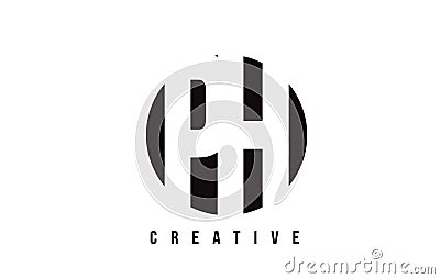 PH P H White Letter Logo Design with Circle Background. Vector Illustration