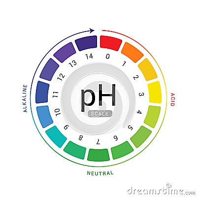 PH scale indicator chart diagram acidic alkaline measure. pH analysis vector chemical scale value test Stock Photo