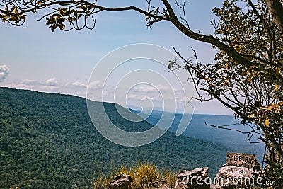 Pha Diao Dai Lonely Cliff View Point, in Khao Yai national park, Nakhon Ratchasima, Thailand Stock Photo