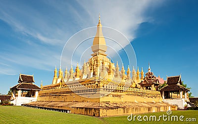 Pha That Luang monument, Vientiane, Laos. Stock Photo