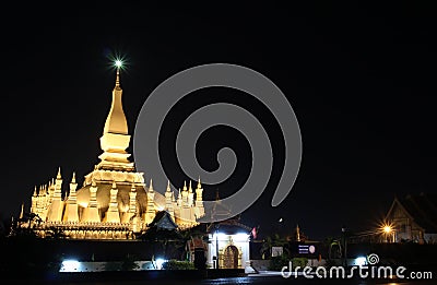 Pha That Luang temple Editorial Stock Photo