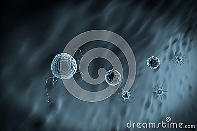 Phagocyte and viruses Stock Photo