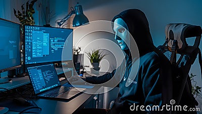The Phantom Hacker A Dark Web Enigma. Stock Photo