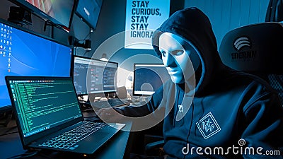 The Phantom Hacker A Dark Web Enigma. Stock Photo