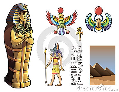 Pharaoh sarcophagus Vector Illustration