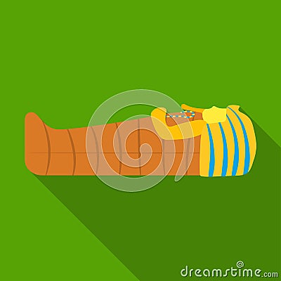 Pharaoh sarcophagus icon in flat style isolated on white background. Ancient Egypt symbol stock vector illustration. Vector Illustration