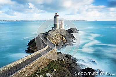 Phare du petit minou in Plouzane, Brittany, France Stock Photo